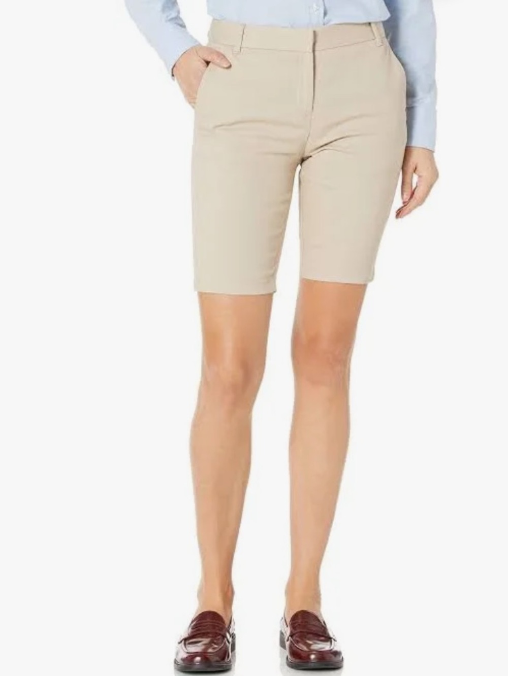 IZOD Khaki Approved Schoolwear Stretch Bermuda Uniform Shorts Juniors 11 NWT